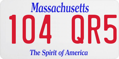 MA license plate 104QR5