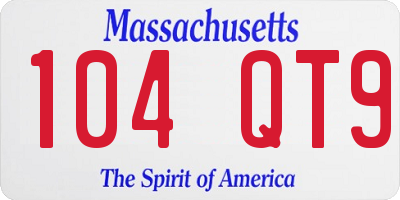 MA license plate 104QT9