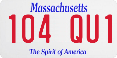 MA license plate 104QU1