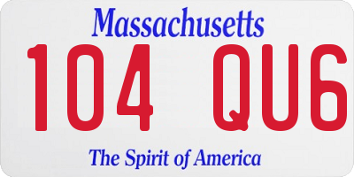 MA license plate 104QU6