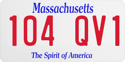 MA license plate 104QV1