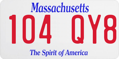 MA license plate 104QY8