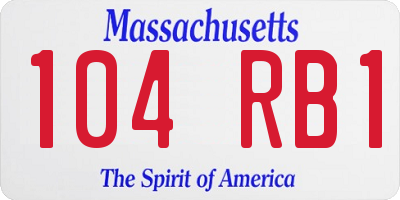 MA license plate 104RB1