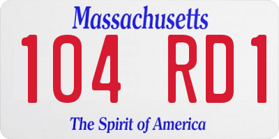 MA license plate 104RD1