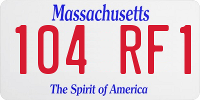 MA license plate 104RF1
