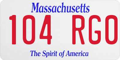 MA license plate 104RG0