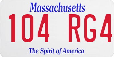 MA license plate 104RG4