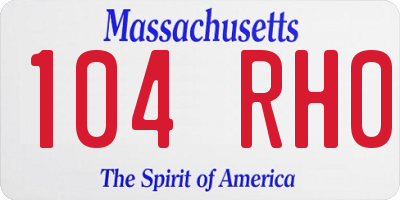 MA license plate 104RH0