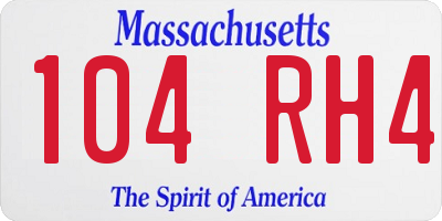 MA license plate 104RH4