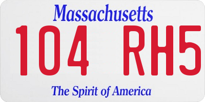 MA license plate 104RH5