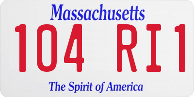 MA license plate 104RI1