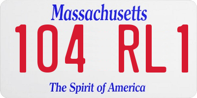 MA license plate 104RL1