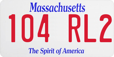 MA license plate 104RL2