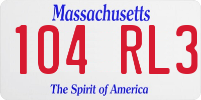 MA license plate 104RL3