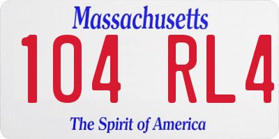 MA license plate 104RL4