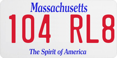 MA license plate 104RL8