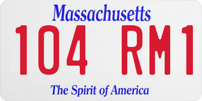 MA license plate 104RM1