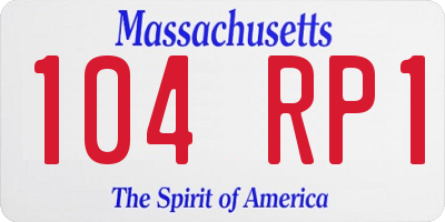 MA license plate 104RP1