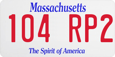 MA license plate 104RP2