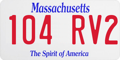 MA license plate 104RV2