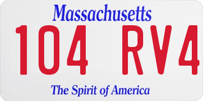 MA license plate 104RV4