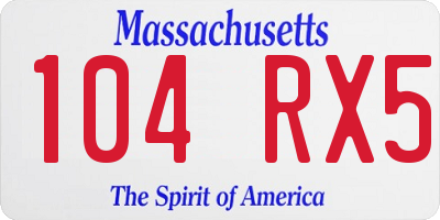 MA license plate 104RX5