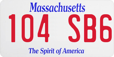 MA license plate 104SB6