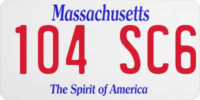 MA license plate 104SC6