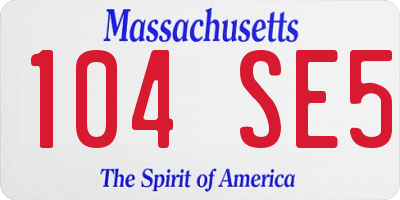 MA license plate 104SE5