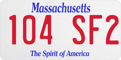 MA license plate 104SF2