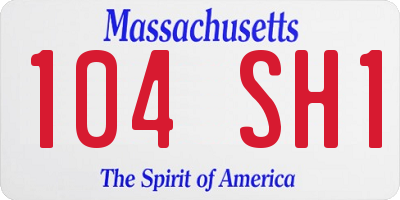 MA license plate 104SH1