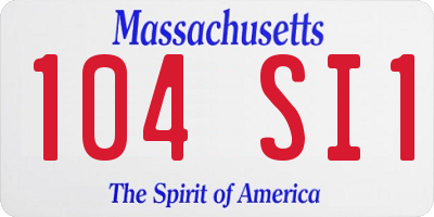 MA license plate 104SI1