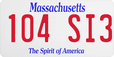 MA license plate 104SI3