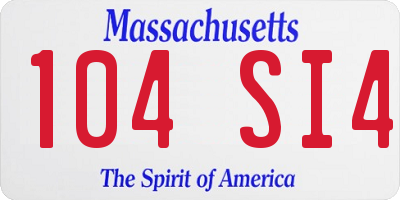 MA license plate 104SI4
