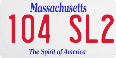 MA license plate 104SL2