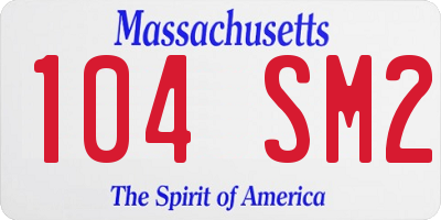 MA license plate 104SM2