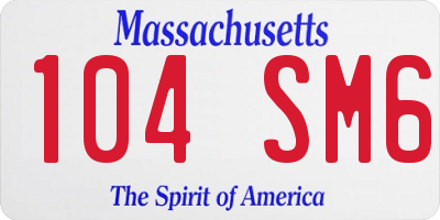 MA license plate 104SM6