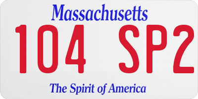 MA license plate 104SP2