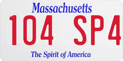 MA license plate 104SP4