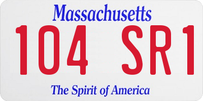 MA license plate 104SR1