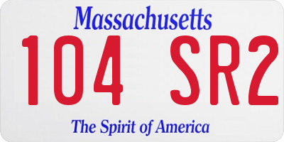 MA license plate 104SR2