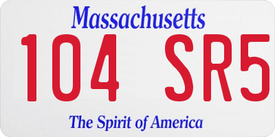 MA license plate 104SR5