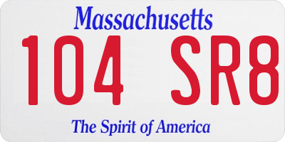 MA license plate 104SR8