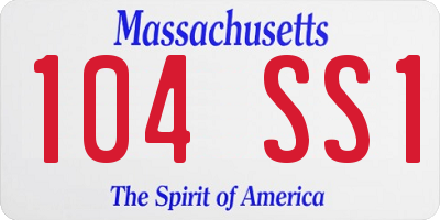 MA license plate 104SS1