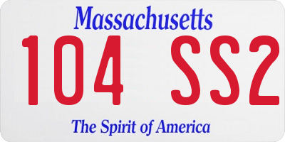 MA license plate 104SS2