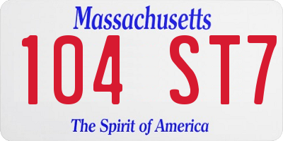 MA license plate 104ST7