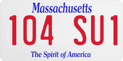 MA license plate 104SU1
