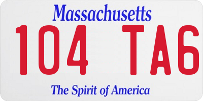 MA license plate 104TA6