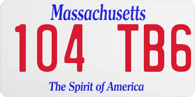 MA license plate 104TB6