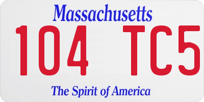 MA license plate 104TC5